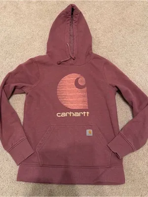 Carhartt Rain Defender Sweatshirt Womens XS Red Graphic Crewneck thumbnail 1