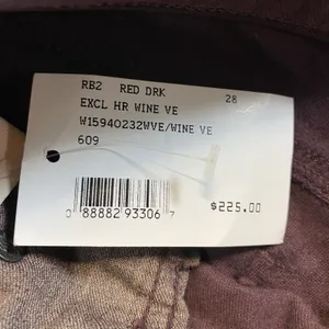 RAG & BONE 10 Inch Crop Flare Burgundy Suede Like Pants Size 28 Made In USA thumbnail 8