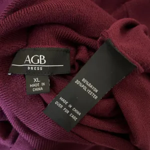 AGB Knit Sweater Dress Burgundy SZ XL Midi Turtle Neck Long Sleeve Minimalist thumbnail 8