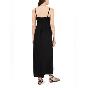 1. State Black Maxi Dress Spaghetti Straps Empire‎ Waist Cream Crochet Trim size XS Beach thumbnail 2