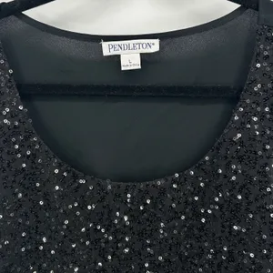 Pendleton Womens Black Sequin Silk Tank Top‎ Size Large Going Out Top Party thumbnail 3