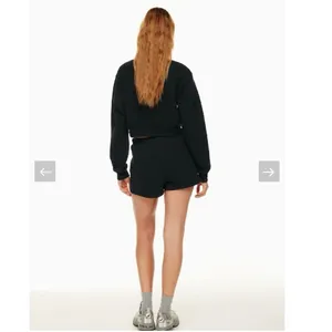 Aritzia TNA Sweatfleece Cozy Fleece Perfect Fit Shorts Size XS Black Loungewear thumbnail 13