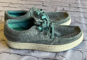 L.L. Bean Women's Higgins Beach 4-Eye Slip-Ons Fabric Shoes Sneakers 8.5 thumbnail 8