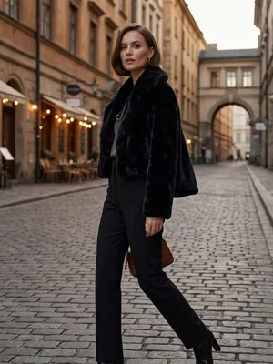 AKIRA Black Plush Cropped Teddy Jacket thumbnail 9