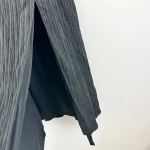 Lulus Midsummer Memories Black Mid-Rise Maxi Skirt Side Slit Plisse Large NWT thumbnail 9