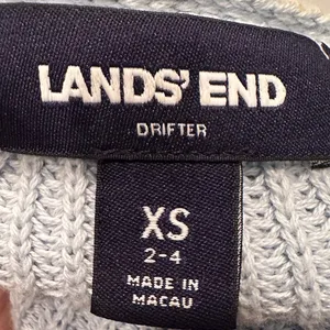 Lands End Women's Blue Full Zip Hooded Cotton Sweater Size‎ XS thumbnail 3