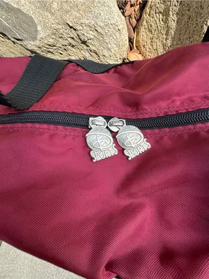 Disney Vintage Marathon Burgundy Duffel Bag with Mickey Graphic thumbnail 4