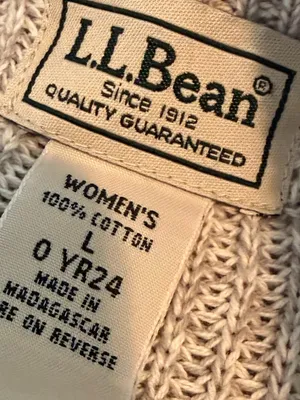 L.L. Bean Zip-Down Cardigan Sweater Ribbed Stretch Light Grey Size Large Women's thumbnail 13