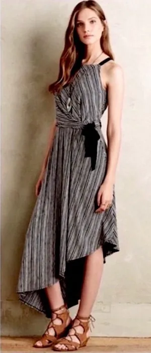 Anthropologie / Maeve | Salsola Striped Hi-Low Tie-Waist Maxi Dress, size XS thumbnail 1