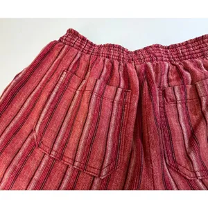 Briggs Linen Blend Shorts Womens XS Red Striped Elastic Waist Drawstring thumbnail 4