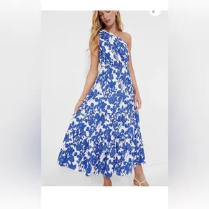 Hyacinth House Sybil Maxi Dress XXS Blue Floral One Shoulder Cotton Lined NWT thumbnail 15