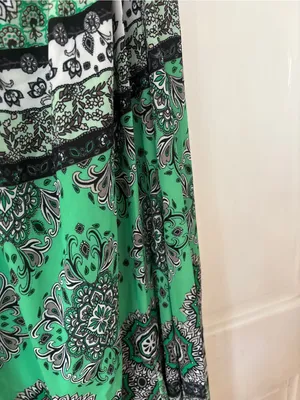 Alice & Olivia Alette Halter Maxi Dress Green‎ New Size 12 NWT Bandana Print thumbnail 12