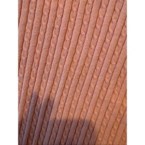 Lauren Ralph Lauren 100% cotton pink cableknit vneck sweater M thumbnail 5
