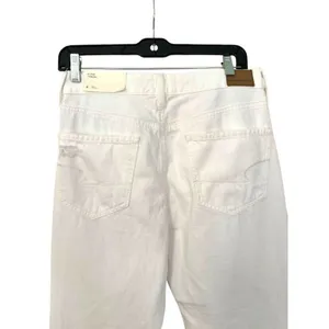AMERICAN EAGLE Hi-Rise Tomgirl Denim‎ Jeans Size 6 Long White Distressed NEW thumbnail 5
