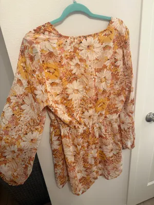 Pink Lily Floral Long-Sleeve Romper thumbnail 3