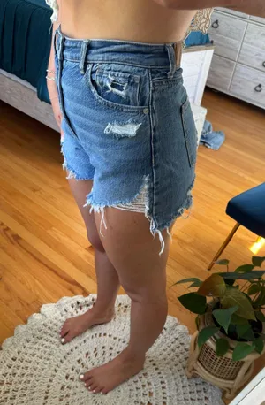 American Eagle Jean Shorts High-Rise Distressed thumbnail 4
