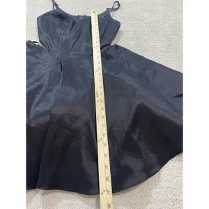 Windsor Black Satin Fit-and-Flare Spaghetti Strap Cutout Dress Size 5/6 thumbnail 11