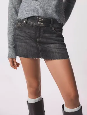 Bershka denim grey skirt thumbnail 1