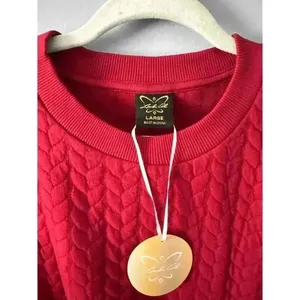Laila Ali‎ Red Cable Knit Sweater, Large thumbnail 4