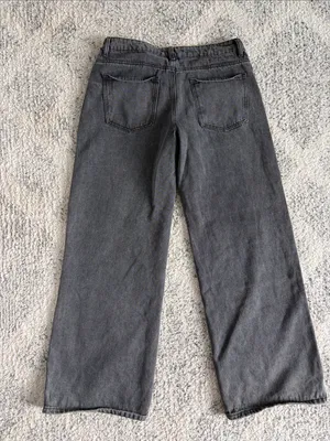 Edikted Low Rise Wide Leg Black Wash Jeans Size M thumbnail 4