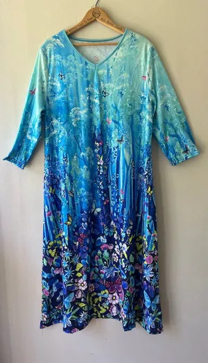 Plus Sz XXL Maxi Dresse Floral Summer Beach Evening Party V Neck‎ Pullover thumbnail 1