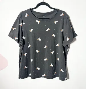 Old Navy Halloween T-Shirt Women's XL Gray Ghost Pumpkin 100% Cotton thumbnail 1