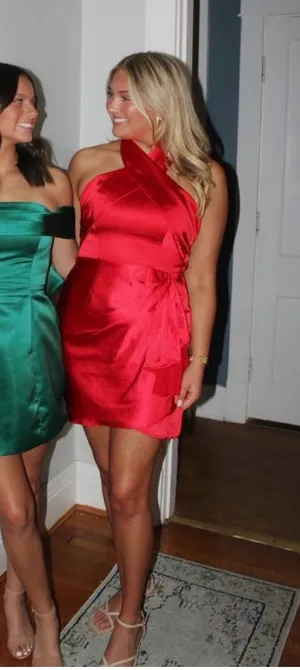 Hello Molly Red Cross Halter Mini Dress thumbnail 1