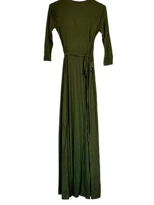 NWT Lulus Garden District Olive Green Wrap Maxi Dress - Size: Small thumbnail 7