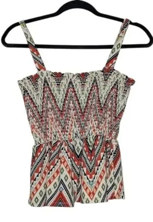 Haute Monde Geometric Smocked Peplum Top, X-Large thumbnail 1