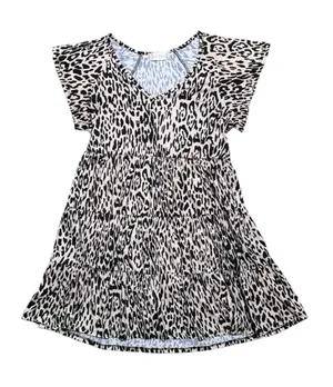 Altar’d State Leopard Print Tiered Mini Dress Medium Stretchy thumbnail 1