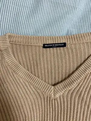 Brandy Melville Tan Knit Sweater thumbnail 5