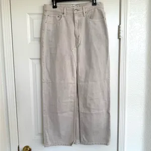 Abercrombie & Fitch High Waist Denim Jean Midi Skirt 10 Tall Gray‎ thumbnail 2