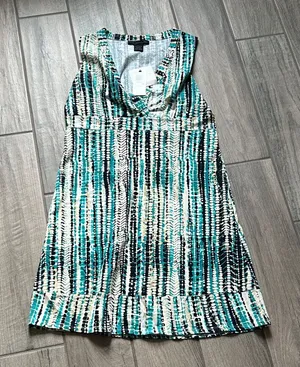 Calvin Klein Jeans Striped Midi Dress - Black, Green, White thumbnail 1