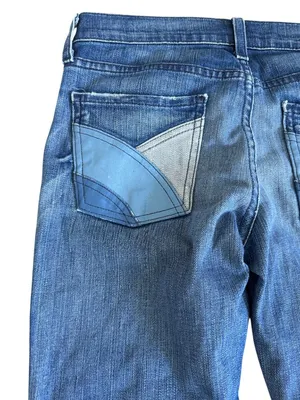7 FOR ALL MANKIND Straight Peg Blue Pocketed Jeans Size 26 thumbnail 4