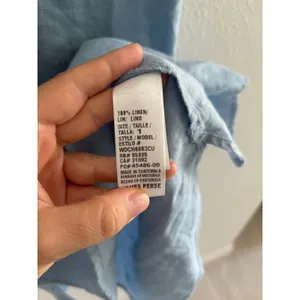 James Perse Standard Shirt Dress Womens 1 Blue Linen Minimalist‎ Capsule Classic thumbnail 4