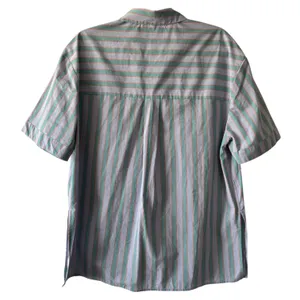 Anthropologie Lilac & Green Stripe Short Sleeve Button Up Shirt Womens XS Cotton thumbnail 3