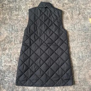 Barbour Cosmia Modern Heritage Black Quilted Longline Liner Vest USA 4 UK 8 thumbnail 2