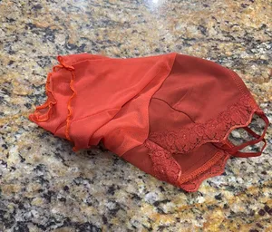Ally Fashion Y2K Orange Lace Crop Top thumbnail 5