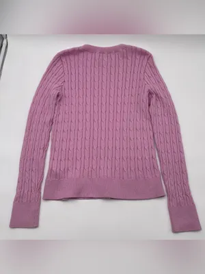 Vtg Y2k 2000s Abercrombie & Fitch Pink Cable Knit Crewneck Sweater Womens Sz Med thumbnail 5