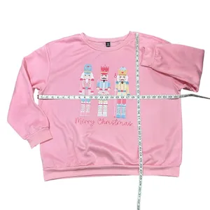 SHEIN Curve Pink Nutcracker Christmas Sweatshirt 3XL Plus Fleece Holiday thumbnail 3