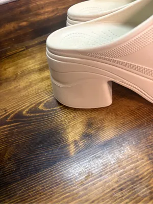 Crocs tan heeled mules size 12 thumbnail 6