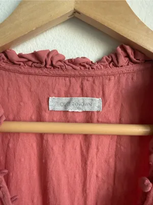 Outerknown Organic Cotton Coral Ruffle Tiered Midi Maxi Dress Medium thumbnail 7