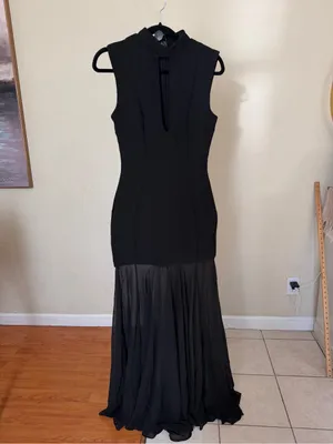 House of CB Raphaella Black Keyhole Sheer Maxi Dress Size M NWOT thumbnail 7