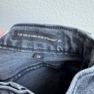 Aritzia Denim Forum Jeans 26x27 Arlo Organic Straight Solid Black Size 26 LONG thumbnail 6