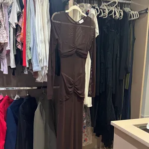 Runaway the Label Brown Mesh Long Sleeve Dress thumbnail 7