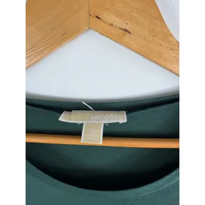 Michael Kors Mixed Media Green Sleeve Blouse Size Medium thumbnail 3