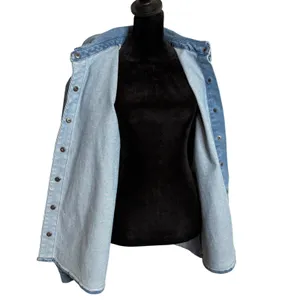 Coastal Cowgirl Western Puff Sleeve‎ Denim Shirt Jacket Womens XL BOHO Shacket thumbnail 2