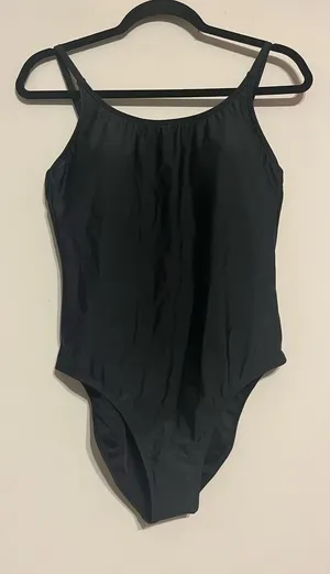 Quince Italian Cami One Piece Swimsuit in True Black NWT! thumbnail 1