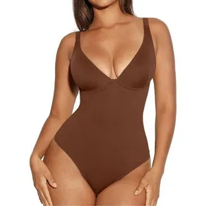 NEW Shapewear Bodysuits Tummy Control Body Shaper S Brown thumbnail 1