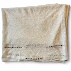 Women's White Sheer Scarf with Crystal Accents thumbnail 5